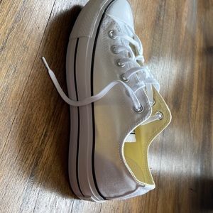 Women's white platform low top converse
